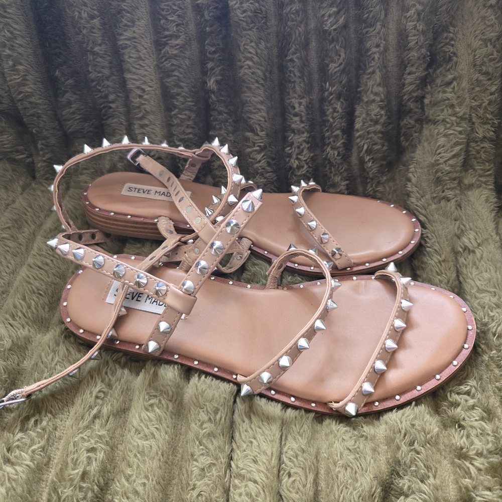 Steve Madden Metallic Studded Sandals - Picture 3 of 4